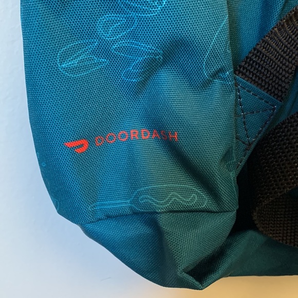 NEW• Backpack Zipper Large Cup Holders DoorDash Food Teal New School Carry On - Picture 8 of 9